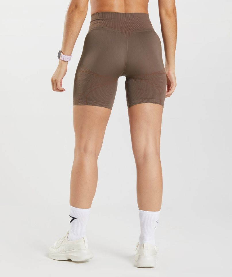 Women's Gymshark Apex Seamless Shorts Dark Brown | NZ 6GSVTW